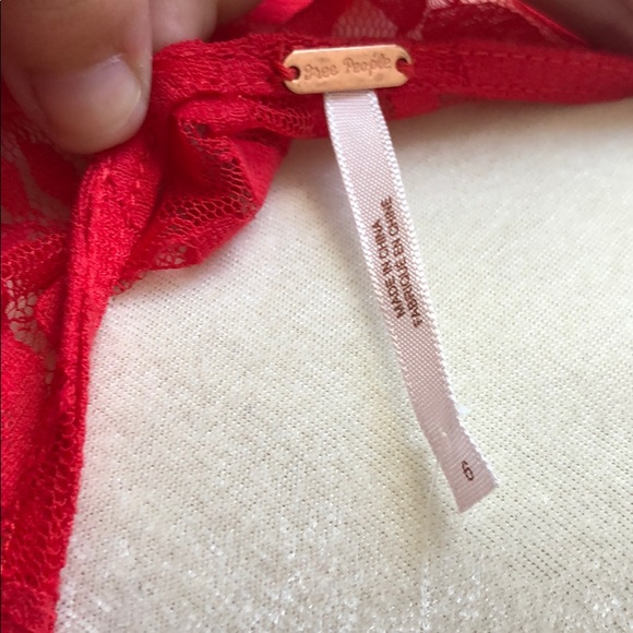 NWT! Free People Floral Red Lace Dress, 6 - Picture 6 of 8